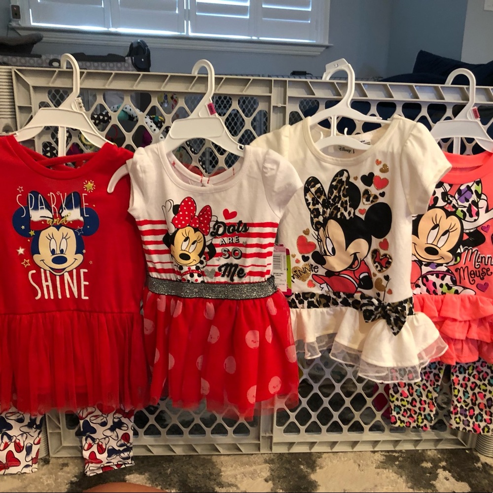 4 NWT Minnie Mouse baby/girl outfits.